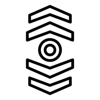 Abstract geometric pattern forming eye like shape with arrows pointing up and down vector