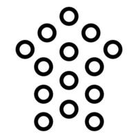 Multiple circles forming an upward arrow shape vector