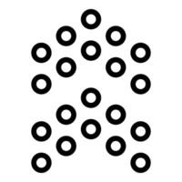 Two groups of circles forming triangular shapes on white background vector