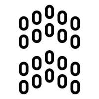 Two groups of rounded oblongs forming a triangular shape, minimalist black and white design vector