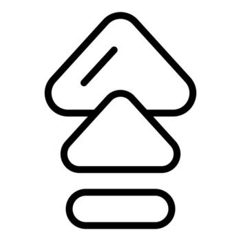 Eject button showing upward arrows and horizontal line vector