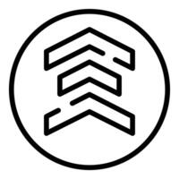 Triple up arrow showing growth, increase, and progress vector