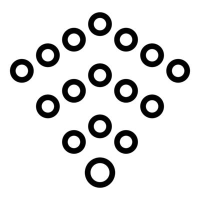 Abstract diamond shape created by connecting circles forming a modern and geometric pattern
