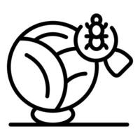 Cabbage with parasite under magnifying glass icon showing pest control and treatment vector