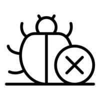 Debug software showing bug fixing and fixing application errors vector