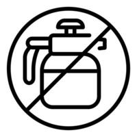 No pesticides allowed sign depicting crossed out spray bottle symbolizing eco friendly practices vector