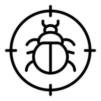 Crosshair targeting bug illustrating debugging process vector