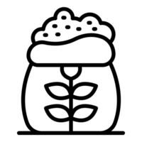 Full bag of soil with sprout growing from it encouraging growth and gardening vector