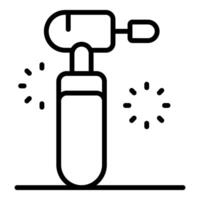 Electric engraving pen generating sparks on a surface vector
