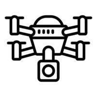 Drone hovering and recording with camera vector