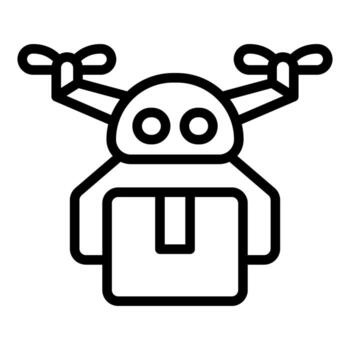 zumbido entregando paquete con artificial inteligencia vector