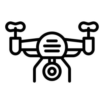 Drone flying showing camera and propellers icon vector