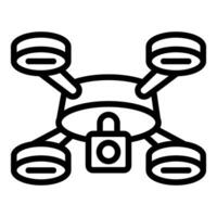 Drone protecting privacy and security with padlock symbol vector