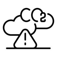 Co2 emission alert sign representing environmental pollution vector
