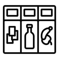 Waste sorting management, different colored containers for recycling paper, glass and organic vector