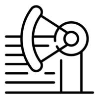 Radar antenna rotating and emitting radio waves for detection vector