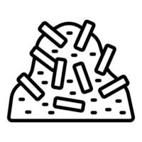 Mining minerals from mountain, extracting raw materials from earth vector