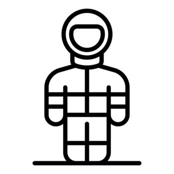 astronauta vistiendo traje espacial en pie en un superficie vector