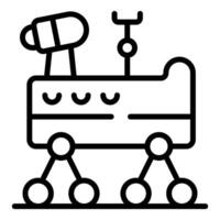 Mars rover exploring martian surface, gathering data, and conducting research vector