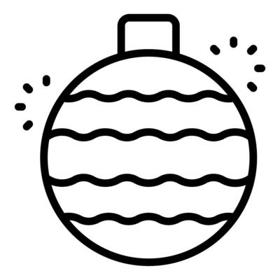 Christmas bauble shining with wavy lines decoration
