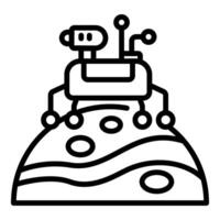Rover exploring a planet surface, space exploration icon vector