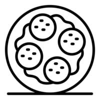 Falafel pita bread with tahini sauce and sesame seeds in a plate vector