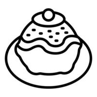 Delicious creamy dessert served on a plate, creating a tempting culinary experience vector