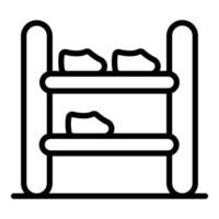 Shoes placing on shelves in a shoe store displaying running and sport footwear vector