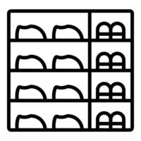 Shelves containing various products in a supermarket or store, offering a wide selection for customers vector