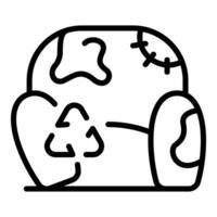 Recycling damaged earth icon showing environmental repair and conservation vector