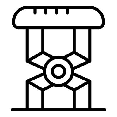 Car press forming a metal part in automotive industry