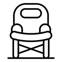 Folding camping chair icon representing outdoor recreation and portable seating vector