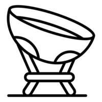 Portable camping chair standing on flat surface vector