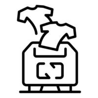 Clothes recycling container collecting used garments for sustainable fashion vector