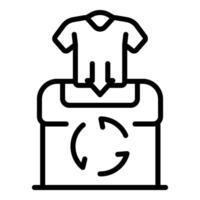 Garment recycling clothes container with t shirt being dropped in vector