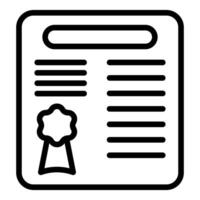 Official document with a star badge representing certification and achievement vector