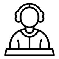 Dispatcher assisting clients and managing logistics with headset vector