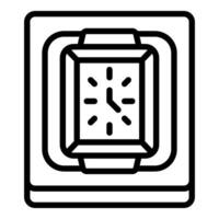 Smartwatch resting on charging dock, modern technology icon vector