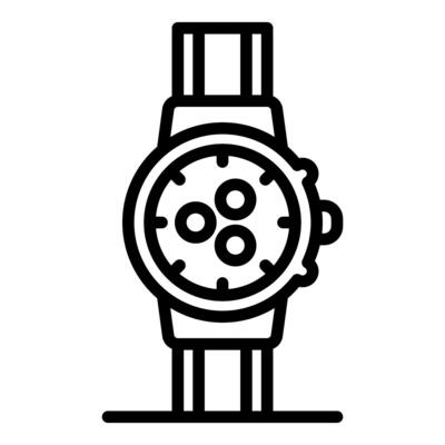 Modern wristwatch with chronograph and leather bracelet showing time