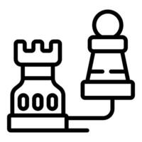 Rook transforming into a pawn during a chess game, symbolizing strategy and transition vector