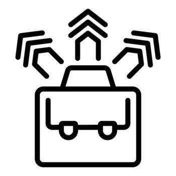 Work from home sending data from briefcase icon vector