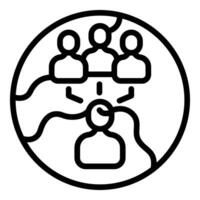 Global team connecting with a project manager, outsourcing and international collaboration vector