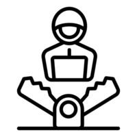 Cyber security threat, hacker using laptop and getting trapped in bear trap vector