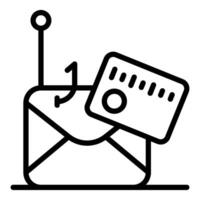 Phishing email stealing credit card information with hook vector