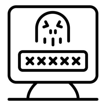 hacker robando contraseña desde computadora, cibercrimen y datos incumplimiento vector