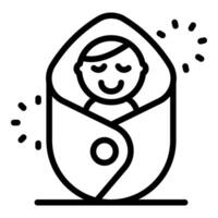 Sleeping baby wrapped in blanket enjoying comfort and warmth vector