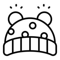 Cute baby winter hat with bear ears and stripes is keeping warm vector