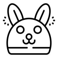 Cute cartoon bunny rabbit face drawing smiling and looking forward vector