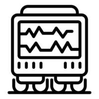 Electrocardiogram device showing heartbeat rate and rhythm on screen vector
