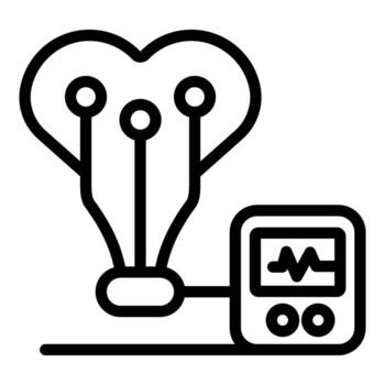 Heart rate monitor measuring vital signs with sensors and displaying pulse on screen vector